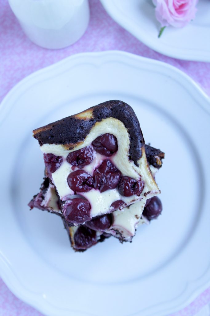 Schoko Cheesecake Brownies Mit Kirschen