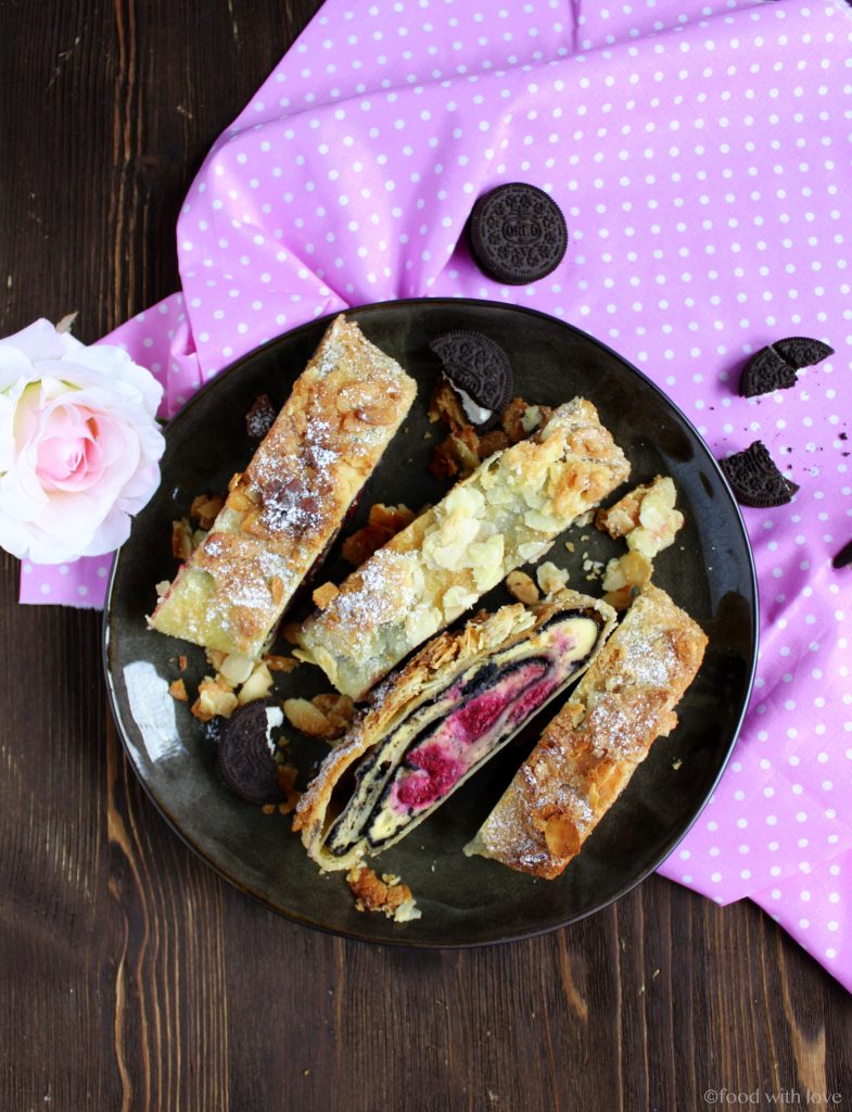 Oreo – Himbeer – Blätterteigstrudel