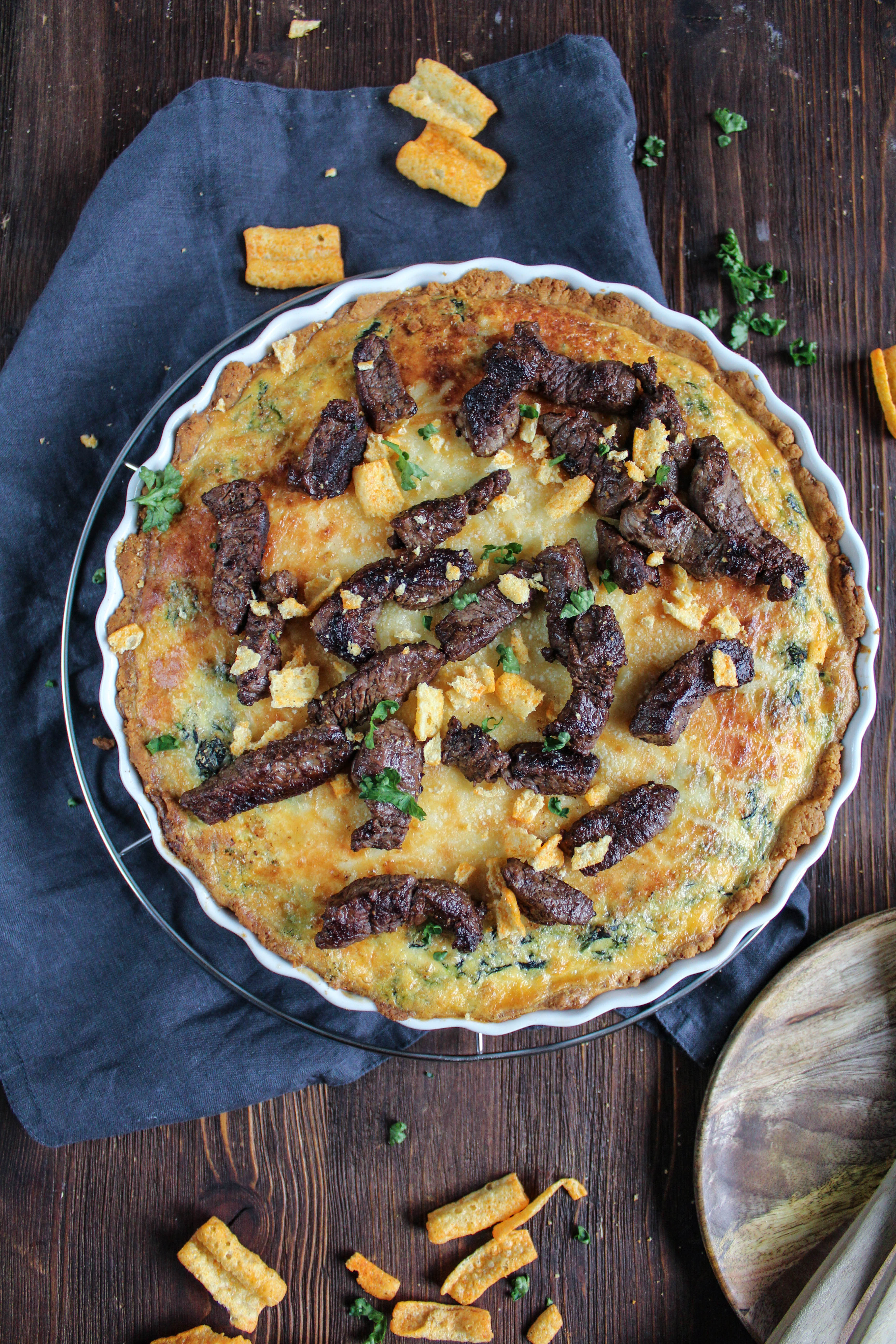 Steak-Spinat-Tarte