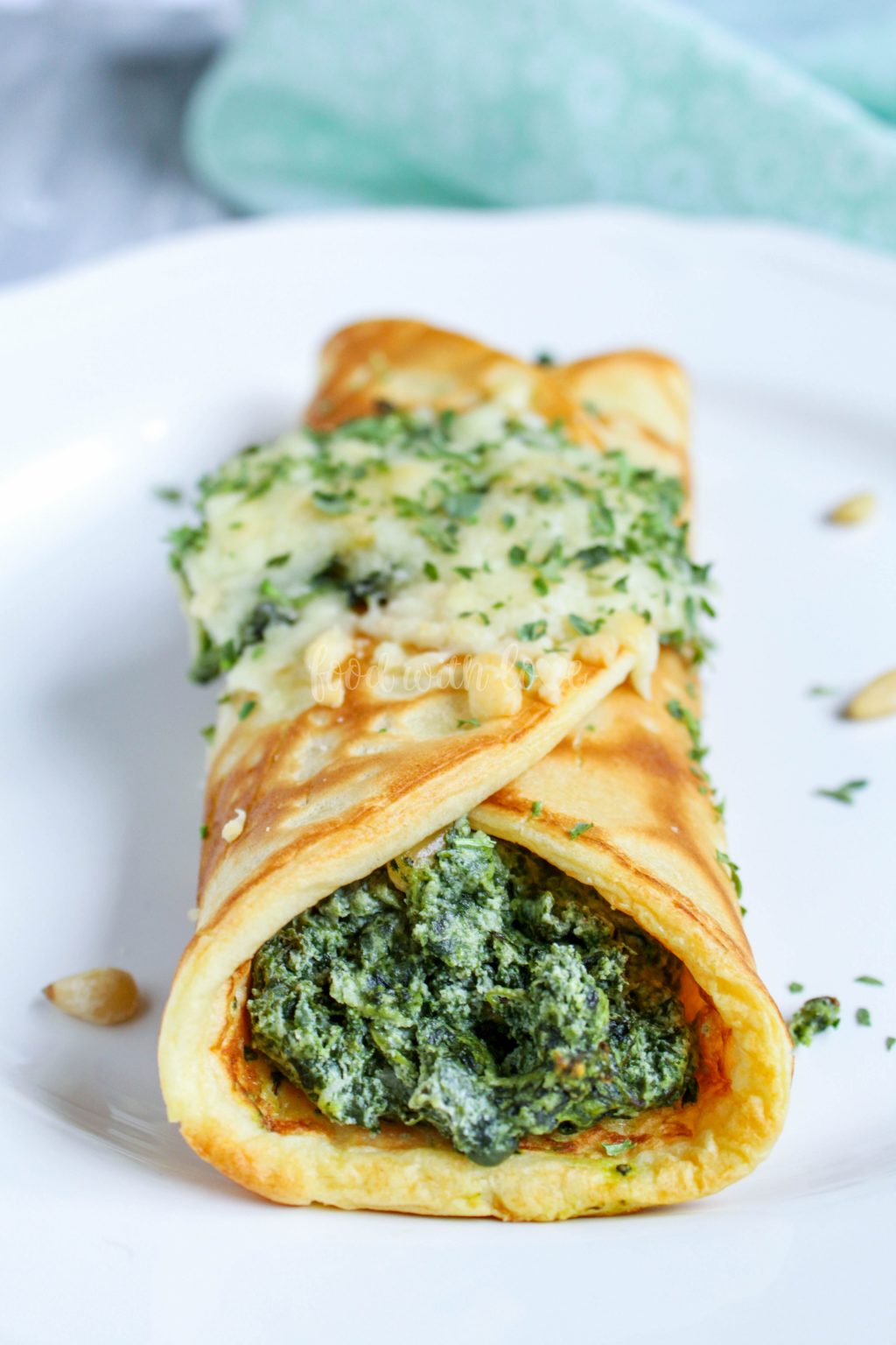 Pfannkuchen mit Spinat-Ricotta-Füllung überbacken – food with love