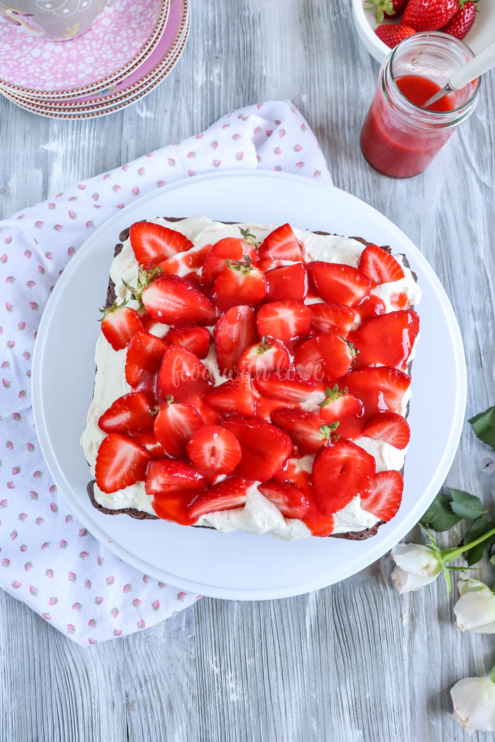 Erdbeer-Brownie-Schnitten – Food with Love – Thermomix Rezepte mit Herz