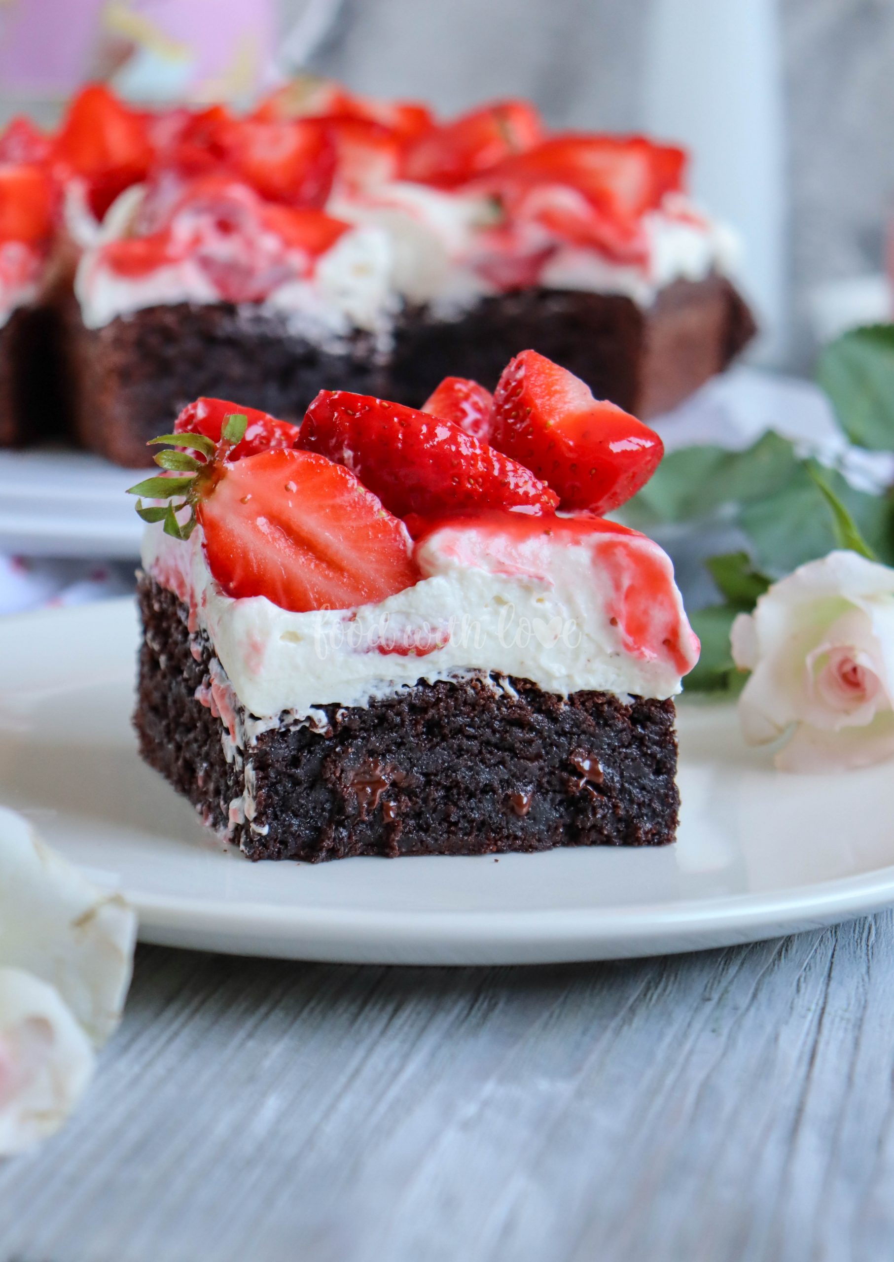 Erdbeer-Brownie-Schnitten – Food with Love – Thermomix Rezepte mit Herz