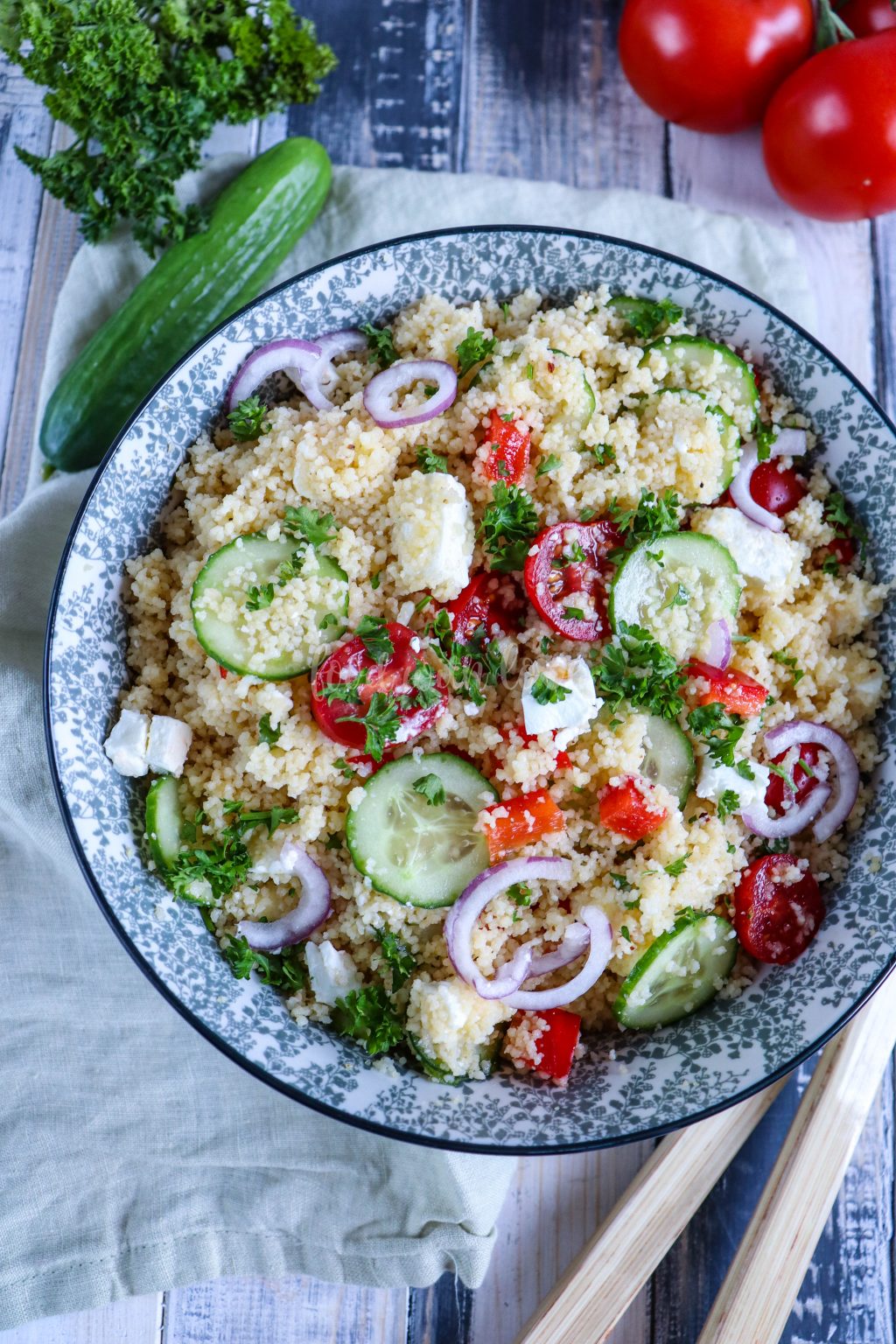 Mediterraner Couscous Salat food with love