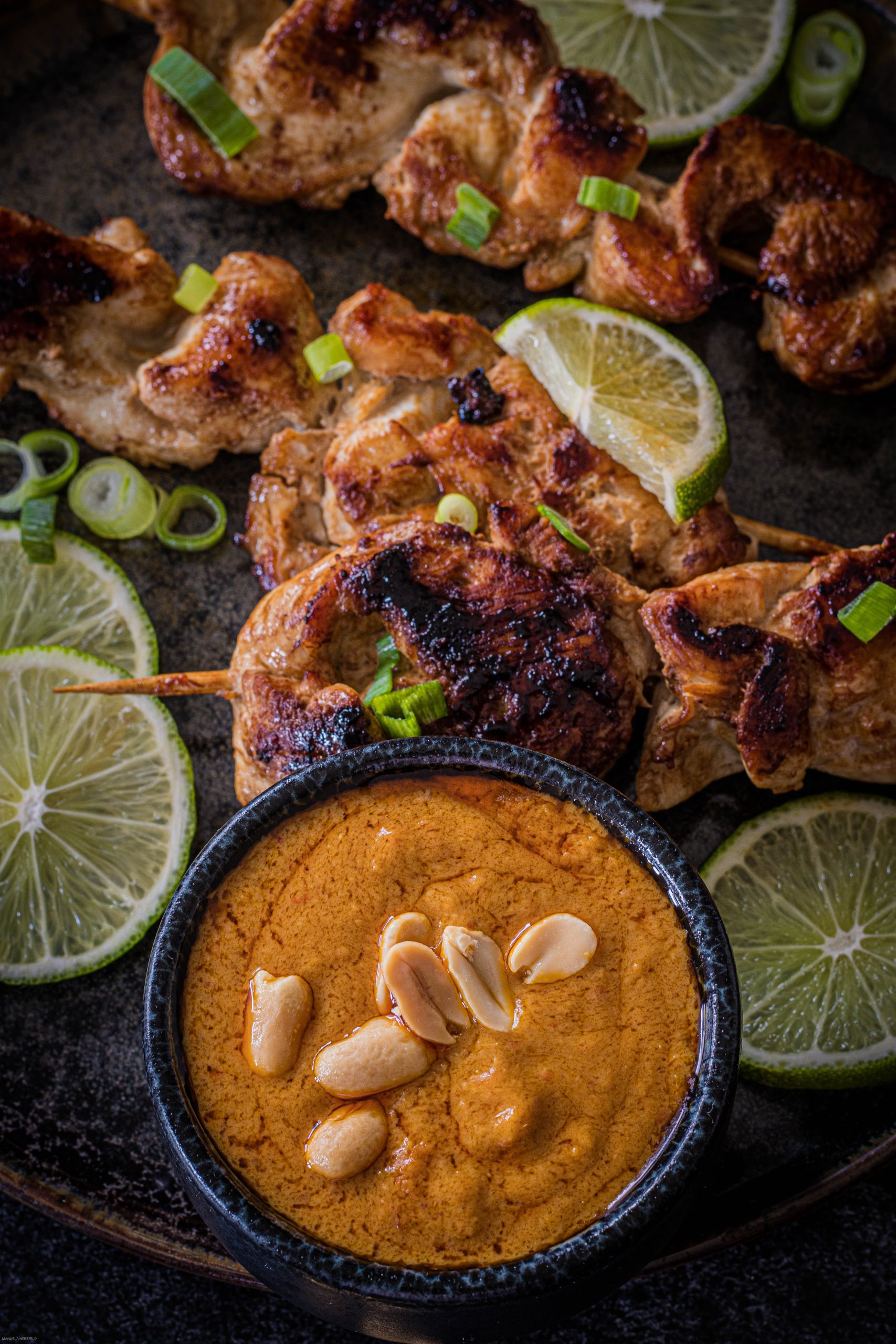 Hähnchen-Saté mit Erdnusssauce | Hähnchen-Satay – food with love