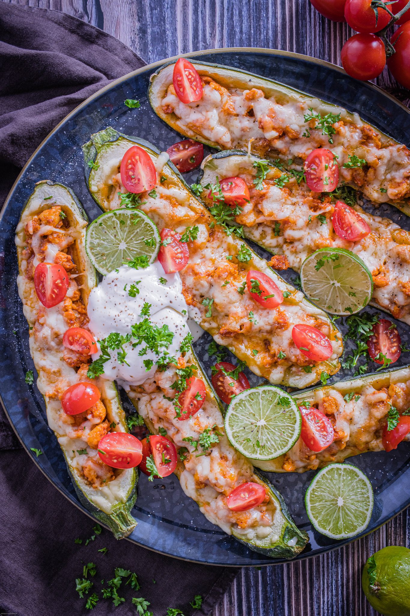 Zucchini-Taco-Schiffchen